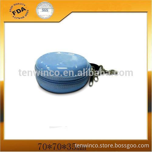 Round Coin Tin Boxes/Unique Small Zippered Coin Saving